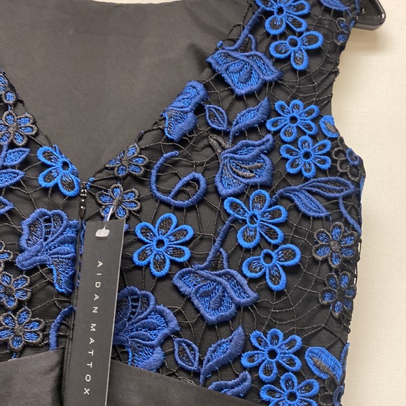 Aidan Mattox floral lace bodice sleeveless long gown - Picture 9 of 9